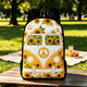 Sunflower Vintage Hippie Van Quilted Backpack With Black Strap DQ04