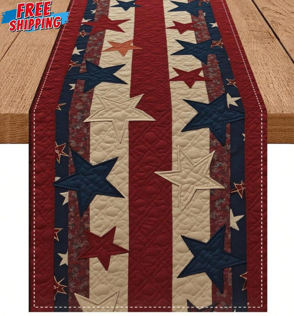 Handmade Patriotic 3D Quilted Table Runner LD08