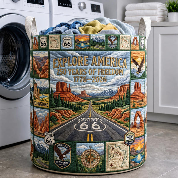America 250 Quilted Laundry Basket LD14