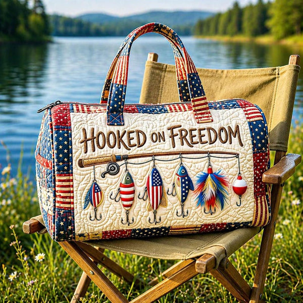 Hooked On Freedom America 250 Years Quilted Duffle Bag LD05