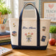 Custom Name Teacher Utility Embroidary Tote Bag LV04