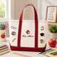 Personalized Teacher Embroidary Tote Bag LV09