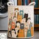 Decorative Toy Organizer, Cat Mom Gift Quilted Laundry Basket QH03
