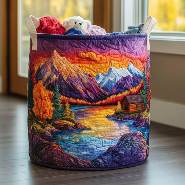 Golden Woods Quilted Laundry Basket QH09