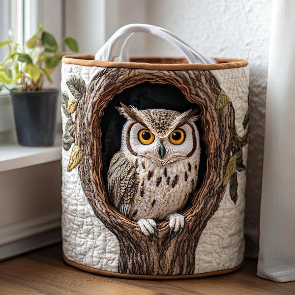 Forest Animal Hamper Quilted Laundry Basket QH11