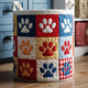 Classic Patchwork Paws Quilted Laundry Basket QH18