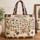 Patriotic USA Map, Vintage State Map Travel Tote Quilted Tote Bag QH01