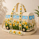 Custom Name Daffodil Camper Van Quilted Travel Bag TG19
