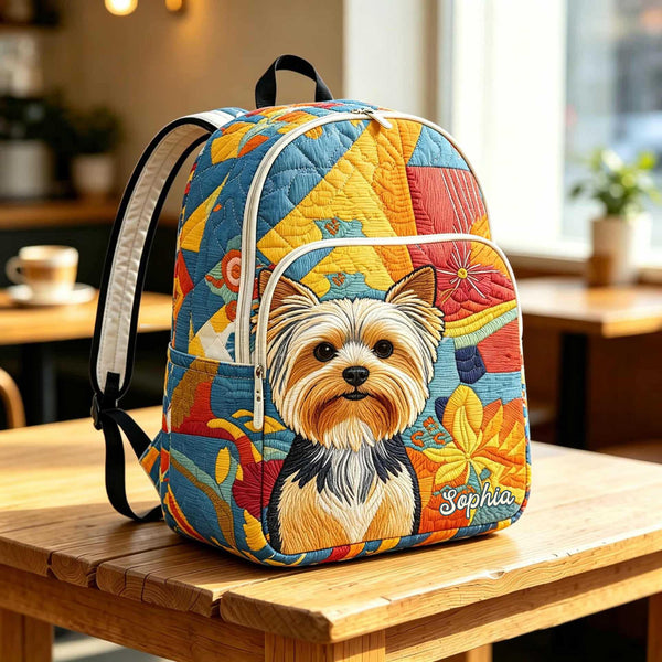 Yorkshire Terrier Personalized Quilted Backpack TN40
