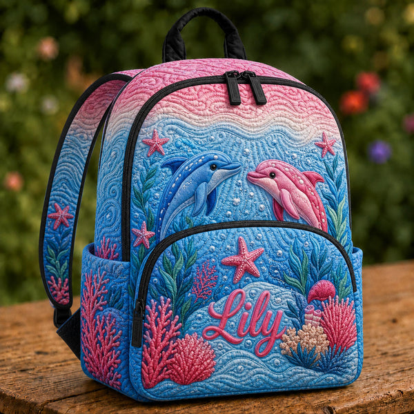 Personalized Dolphin Quilted Backpack TP10
