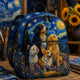 Van Gogh Starry Night Dog Personalized Quilted Backpack TP20