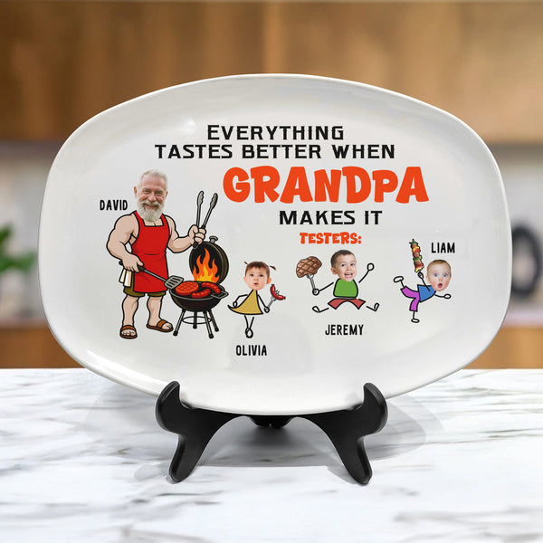 Everything Tastes Better When Grandpa Makes It - Personalized Platter