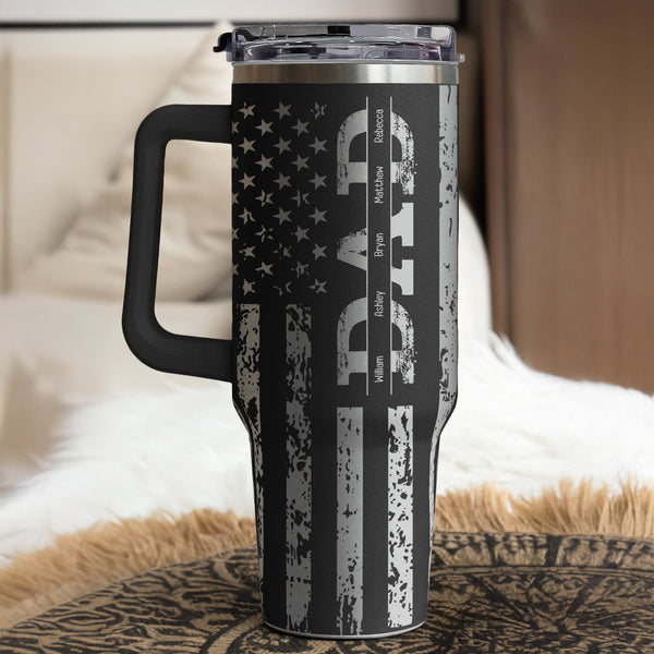Christmas Gift For Dad, Grandpa, Papa - Custom Kids' Names - Personalized 40oz Tumbler