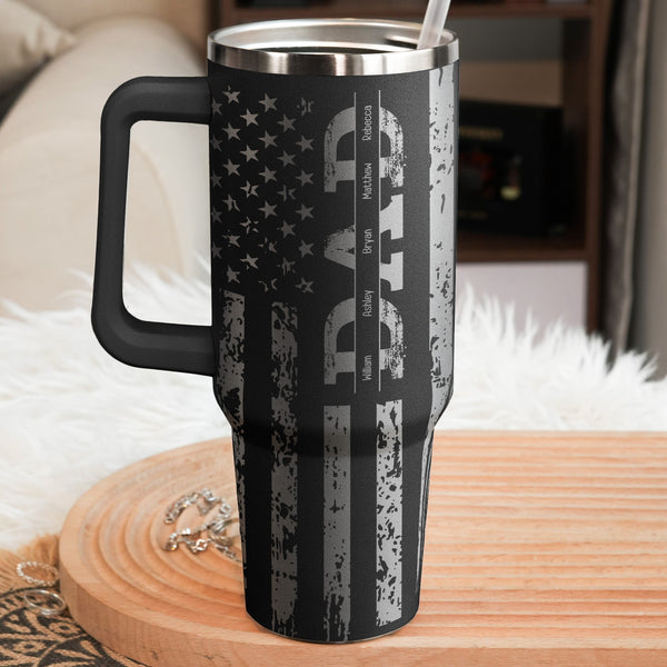 Christmas Gift For Dad, Grandpa, Papa - Custom Kids' Names - Personalized 40oz Tumbler