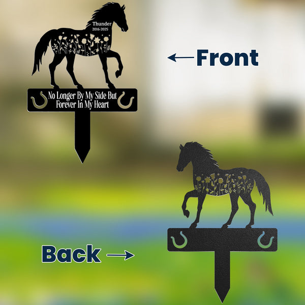 Forever In Our Hearts Horse Name Keepsake Memorial Stake - Personalized Garden Stake