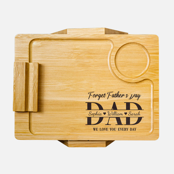 Forget Father's Day We Love You Every Day - Personalized Wooden Couch Arm Table