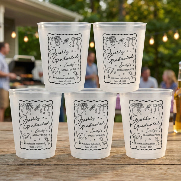Freshly Graduated Graduation Party - Personalized Cups