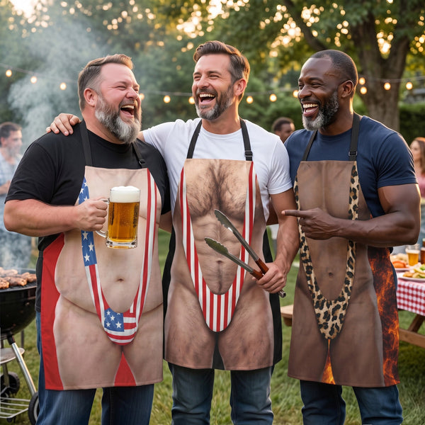 Funny 3D Muscle Apron - Gag BBQ & Grilling Gift for Husband, Men