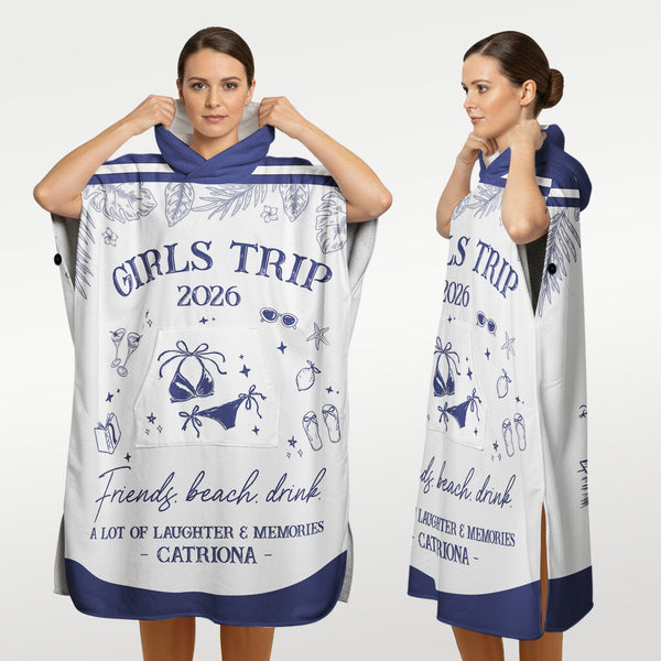 Girls Trip Summer Time Hooded - Personalized Beach Towel