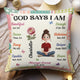 God Says I Am Patchwork Flower - Personalized Pillow