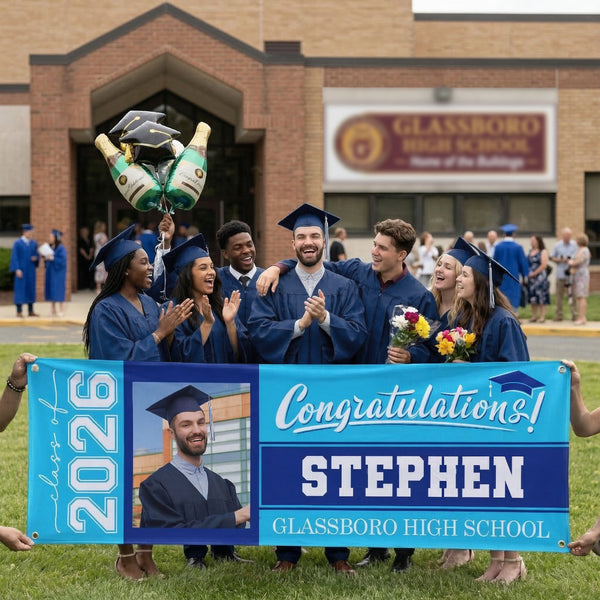 Graduation Custom Photo, Name & School - Personalized Banner