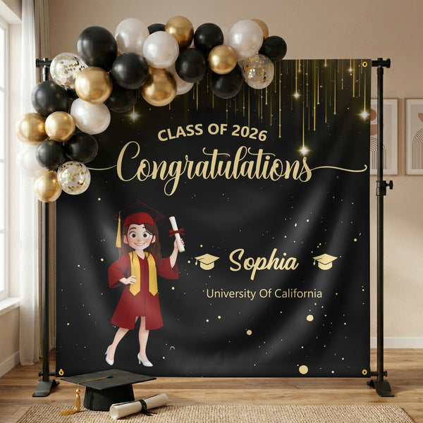 Graduation Congratulations - Personalized Backdrop