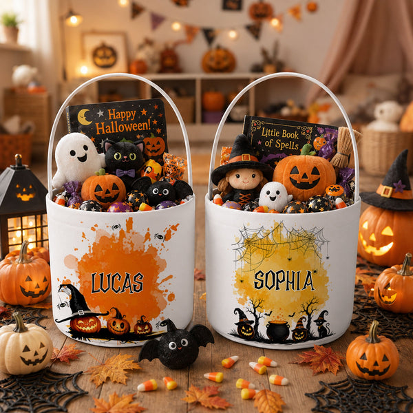 Personalized Halloween Custom Name Trick Or Treat Basket