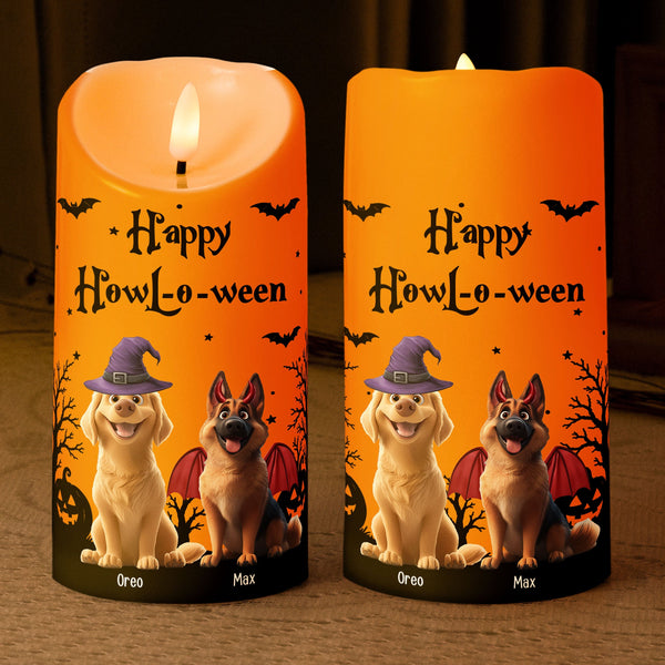 Happy Howloween Dog Lovers Personalized LED Candle Decor