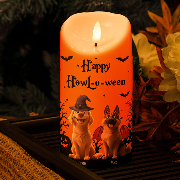 Happy Howloween Dog Lovers Personalized LED Candle Decor