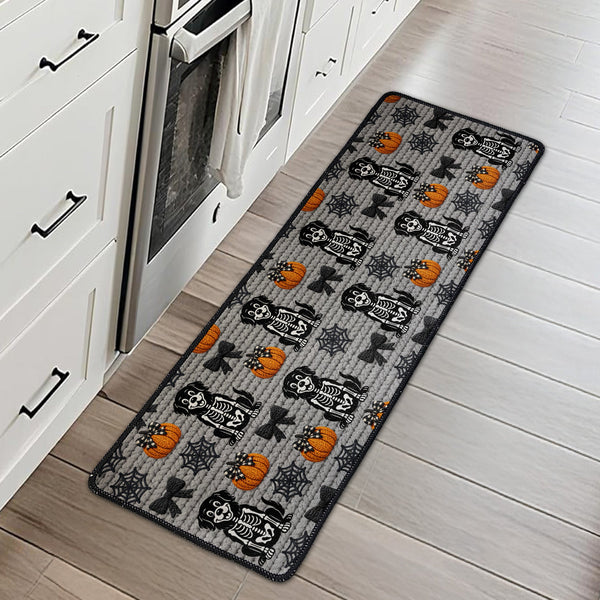 Personalized Halloween Pet Runner Rug – Non-Slip Pumpkin Faux Yarn Floor Mat