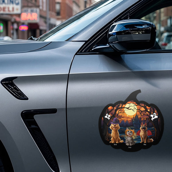 Personalized Happy Halloween Pumpkin Car Magnet