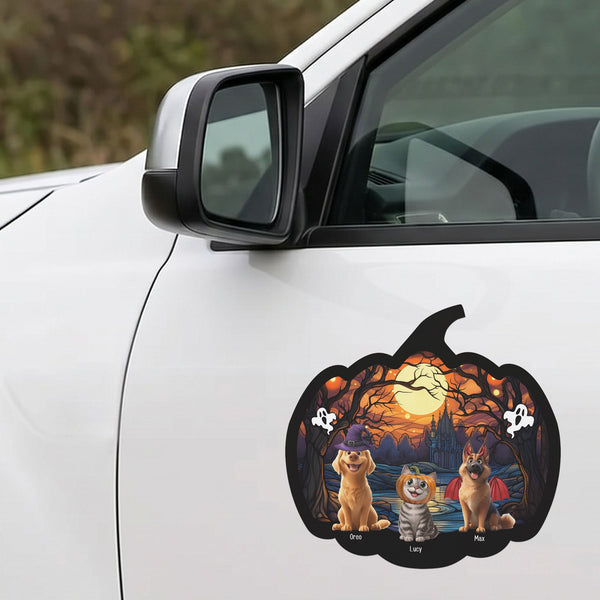 Personalized Happy Halloween Pumpkin Car Magnet