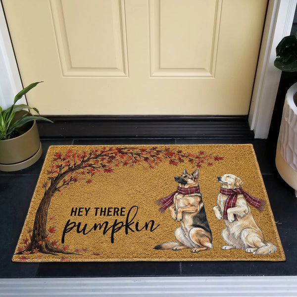 Hey There Pumpkin Autumn Home Decor - Personalized Doormat