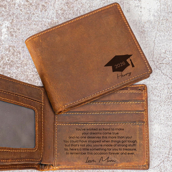 Hidden Message For Graduated Son, Graduation Gifts For Him - Personalized Wallet