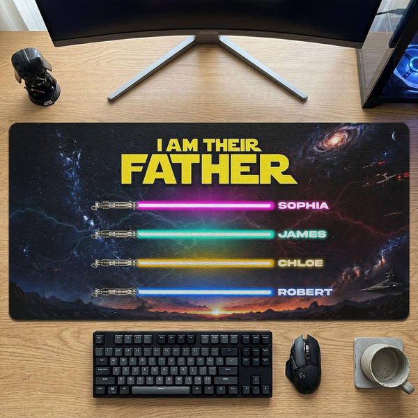 I Am Their Father Kids' Names - Personalized Desk Mat