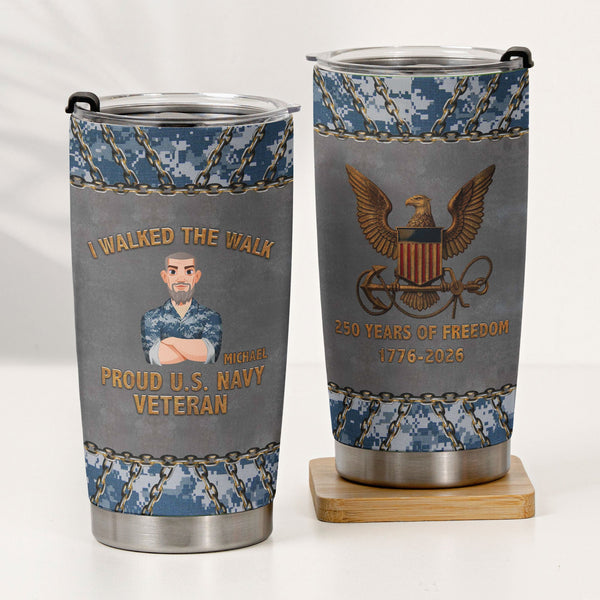 Veteran 250 Years Of Freedom - Personalized Tumbler