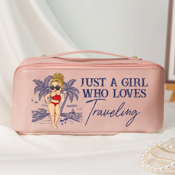 Just A Girl Who Loves Traveling - Personalized Makeup Bag