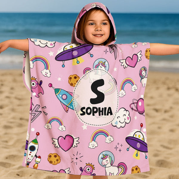 Kid Pattern Custom Name - Personalized Beach Towel