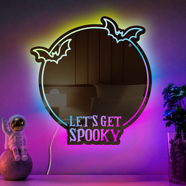 Let's Get Spooky Bat Halloween - Personalized LED Mirror