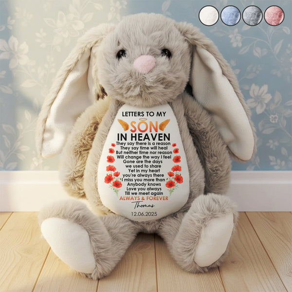 Letters To My Son Memorial Gift - Personalized Bunny Plush