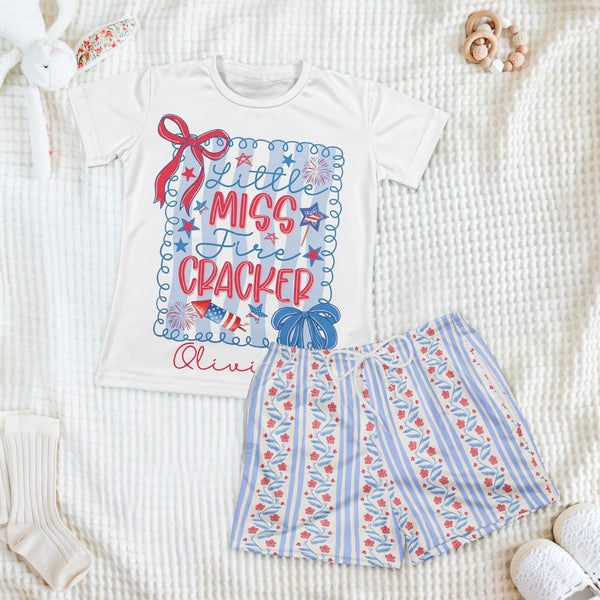Little Miss Mister Firecracker 250th Anniversary - Personalized Kids Clothing Set