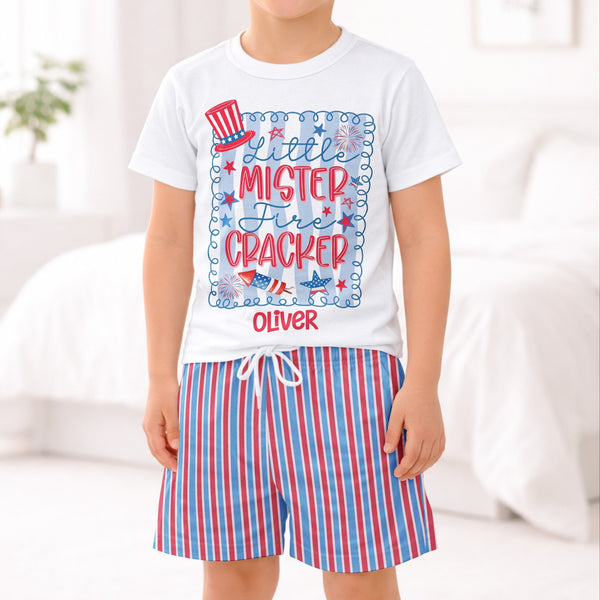Little Miss Mister Firecracker 250th Anniversary - Personalized Kids Clothing Set