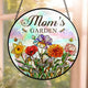 Mom's Garden Custom With Birth Flowers - Personalized Window Hanging Suncatcher