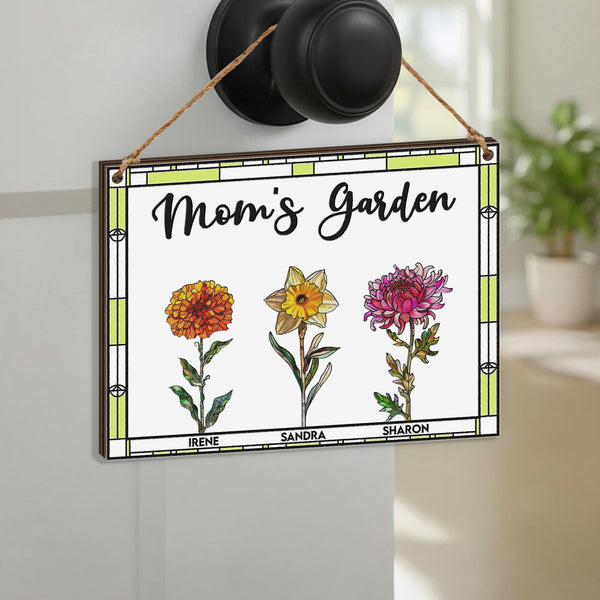 Mom's Garden Mother's Day Gift For Her - Personalized Wood Sign