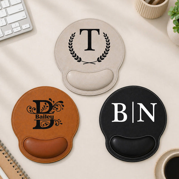 Monogram Pattern - Personalized Mouse Pad | Custom Stylish Desk Accessory