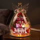 Mother & Daughters Forever Linked Together - Personalized Flower In Glass Angel Figurines