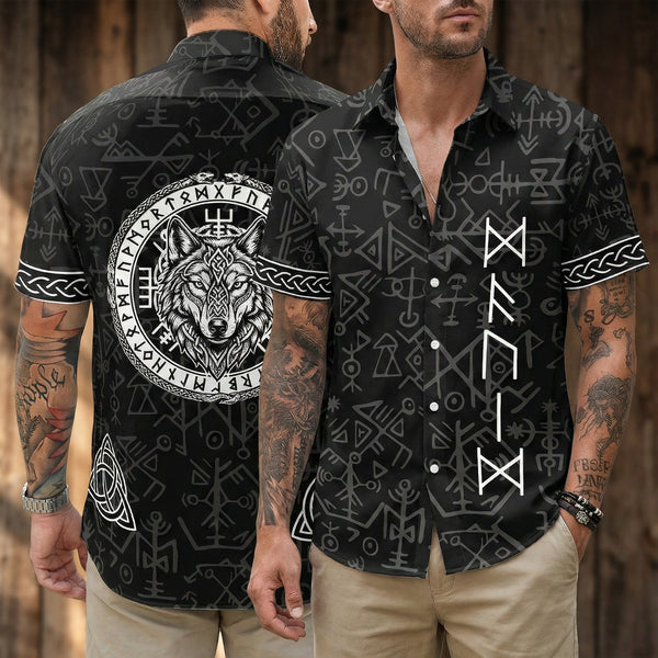 Name In Viking Runes Norse Mythology - Personalized Hawaiian Shirt