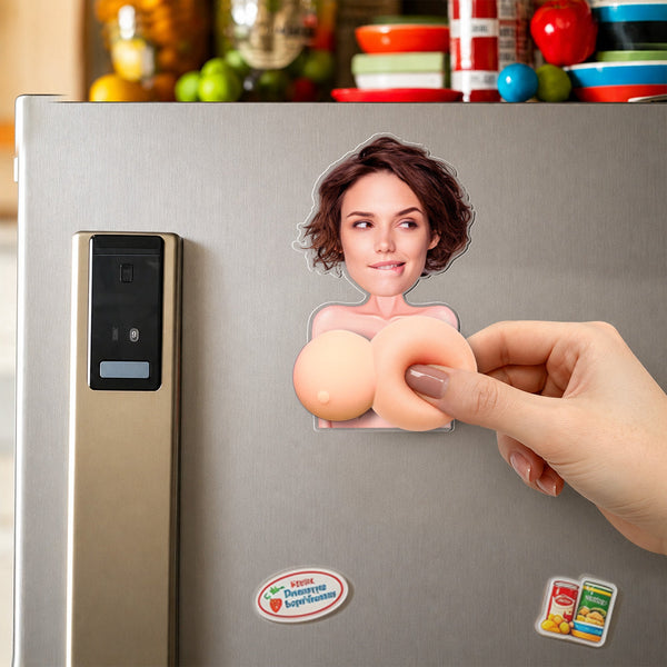 Naughty Upload Face Valentine Gift - Personalized Fridge Magnet