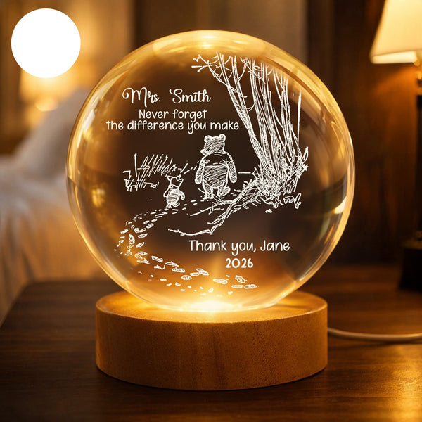 Never Forget The Difference You Make - Thank You Gift - Personalized Night Light