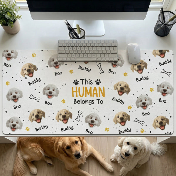 This Human Belongs To - Personalized Desk Mat
